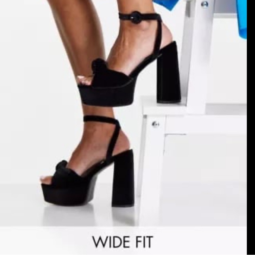 ASOS velvet knot bow heels